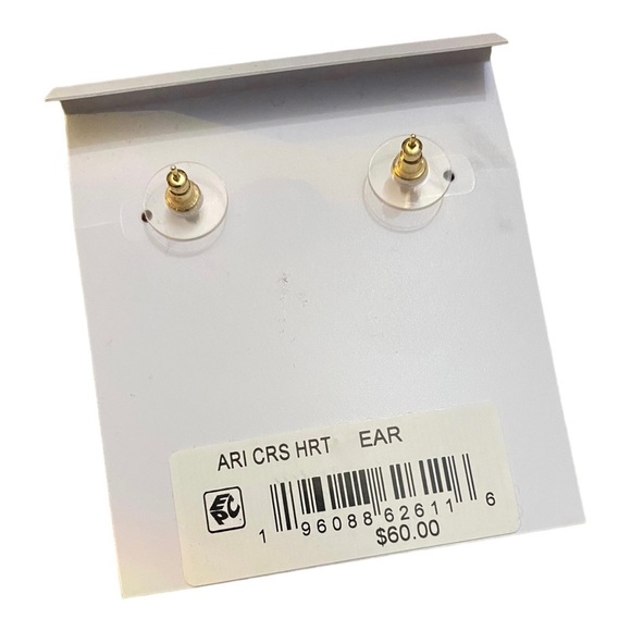 Kendra Scott Ari Valentine’s Day Red Heart Pave Crystal Earrings. 14k go NWT $60 - Picture 4 of 4